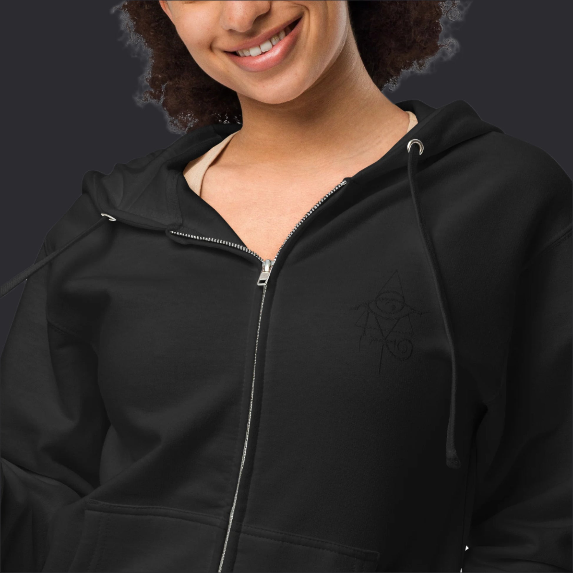 The "Black Out" Collection Unisex Fleece Zip Up Hoodie